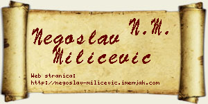 Negoslav Milićević vizit kartica